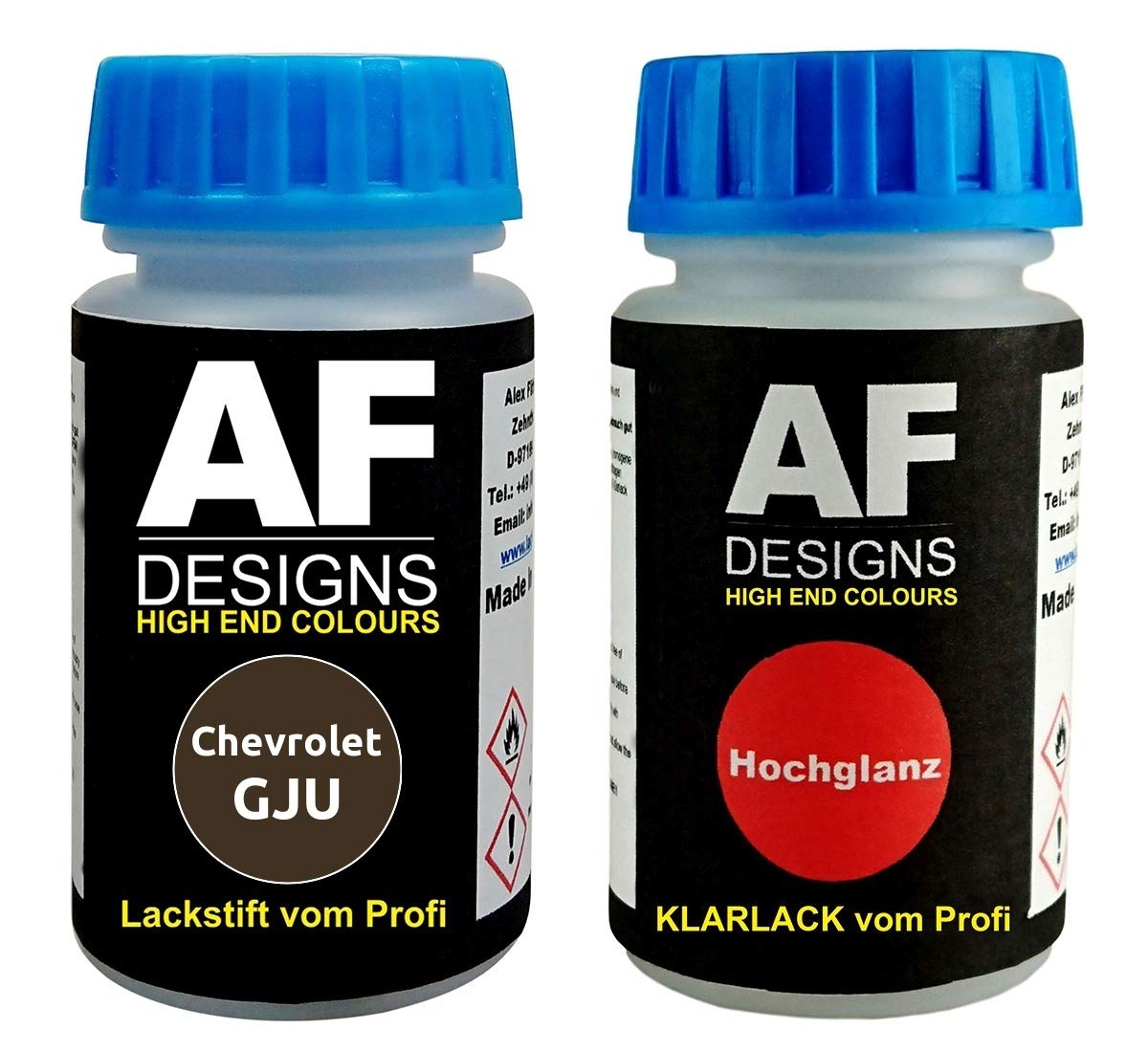 Alex Flittner Designs Lackstift für Chevrolet GJU Coconut Champagne Metallic + Klarlack je 50ml Autolack Basislack SET von Alex Flittner Designs