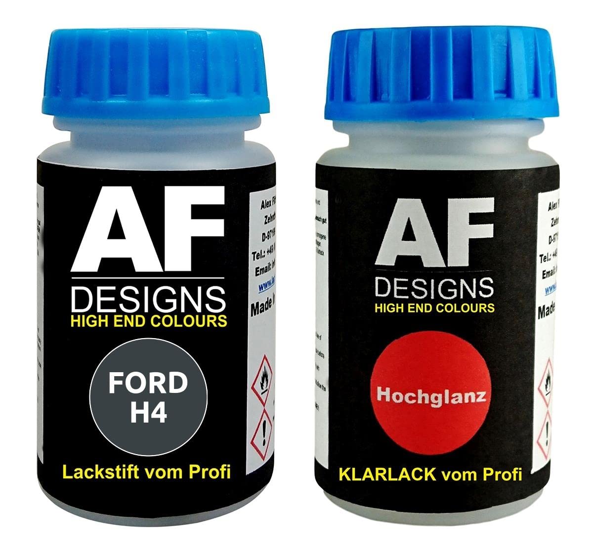 Lackstift für FORD H4 Sea Grey Metallic + Klarlack je 50ml Autolack Basislack Set von Alex Flittner Designs