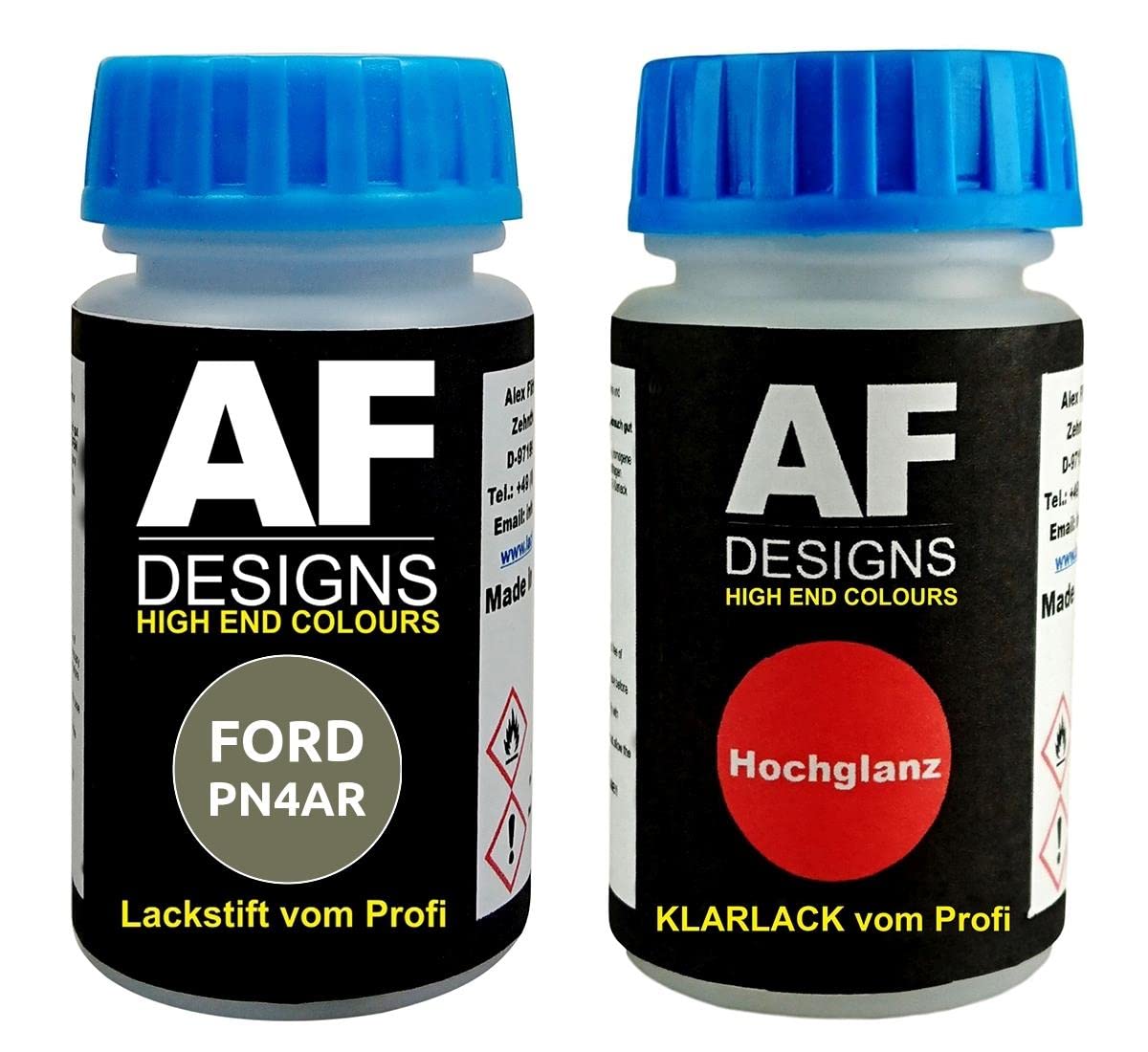 Alex Flittner Designs Lackstift für Ford PN4AR Brisbane Brown Pearl Metallic Klarlack je50ml Autolack Set von Alex Flittner Designs