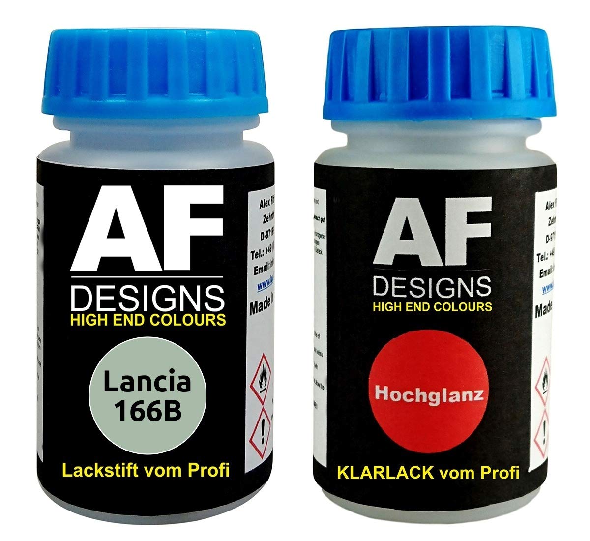 Lackstift für Lancia 166B Verde Latte and Menta + Klarlack je 50ml Autolack Basislack Set von Alex Flittner Designs