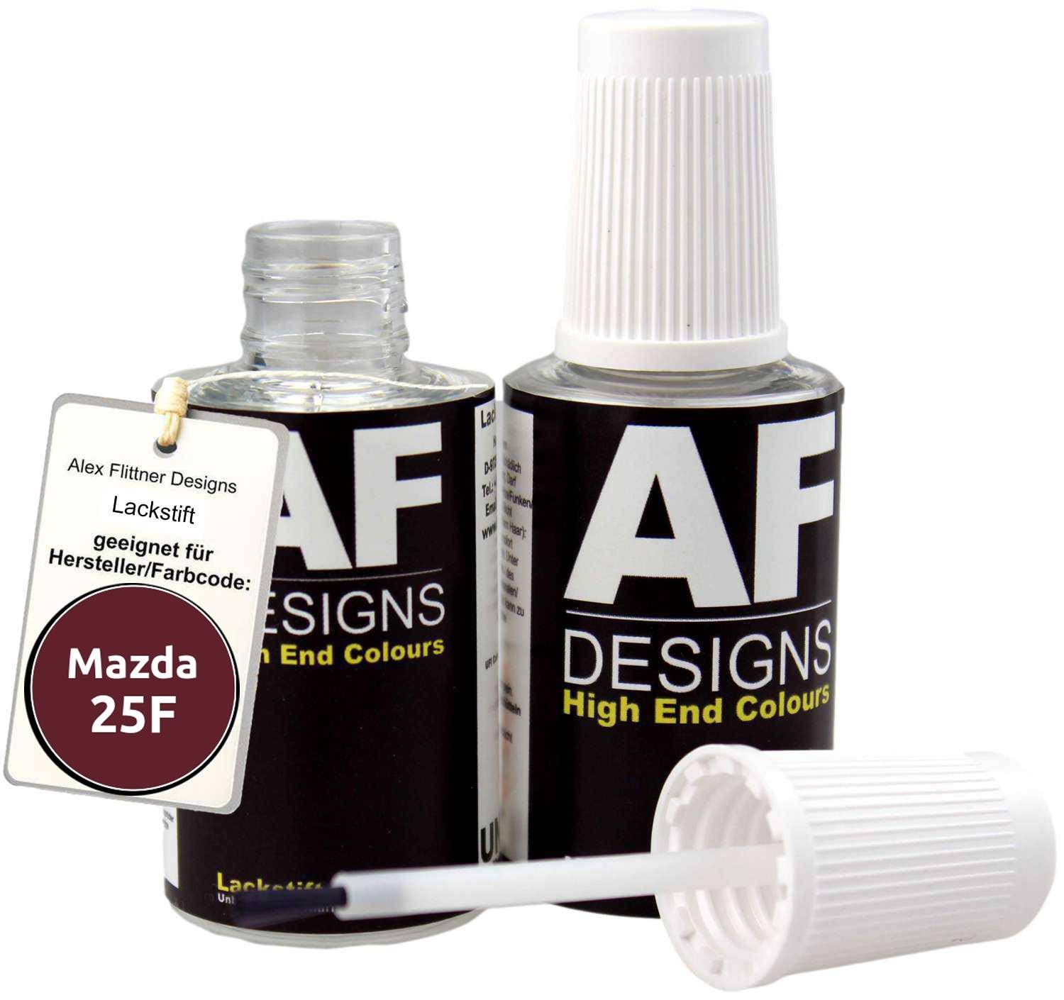 Alex Flittner Designs Lackstift für Mazda 25F Garnet Red Perl schnelltrocknend 2x20ml Autolack von Alex Flittner Designs