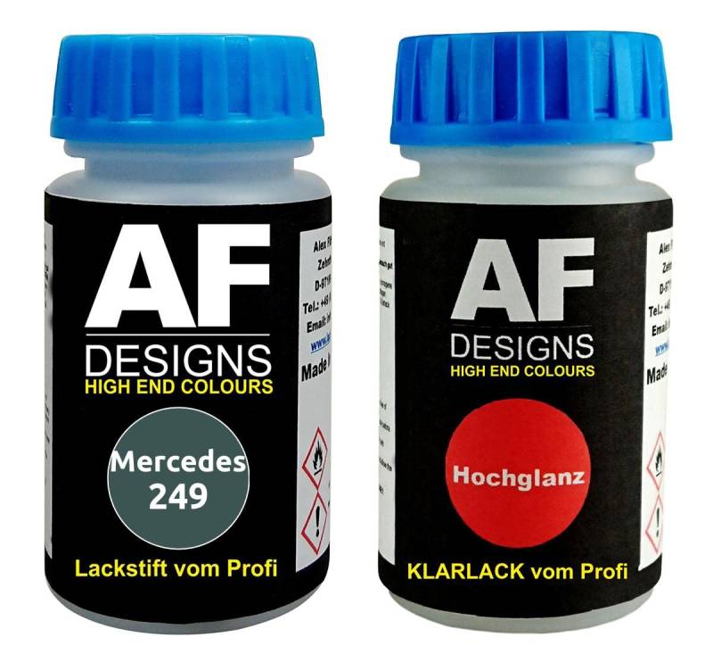 Alex Flittner Designs Lackstift für Mercedes/Daimler Benz 249 Malachit Metallic + Klarlack je 50ml Autolack Basislack Set von Alex Flittner Designs