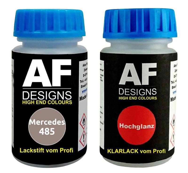 Alex Flittner Designs Lackstift für Mercedes/Daimler Benz 485 Rosenholz Metallic + Klarlack je 50ml Autolack Basislack Set von Alex Flittner Designs