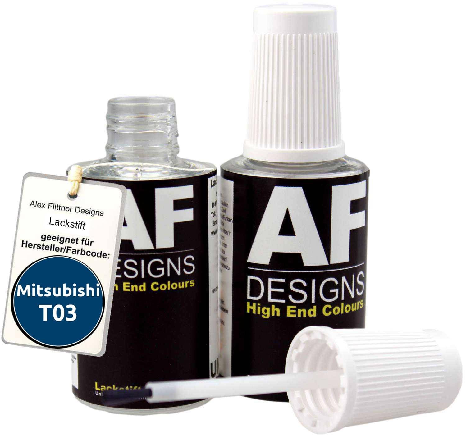 Alex Flittner Designs Lackstift für Mitsubishi T03 Laputa Blue Metallic schnelltrocknend 2x20ml von Alex Flittner Designs