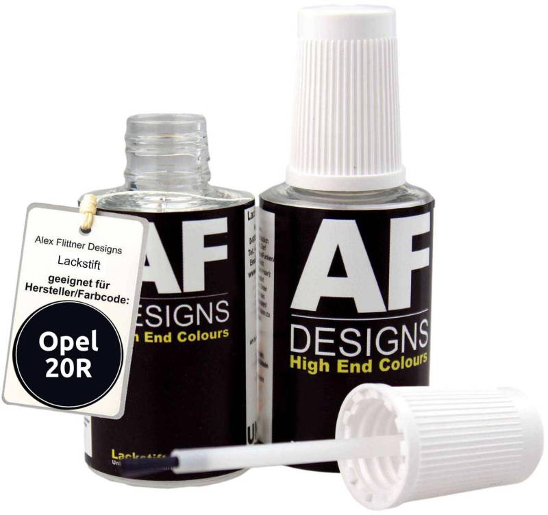 Alex Flittner Designs Lackstift Set kompatibel mit Opel SAPHIRSCHWARZ PERL 20R schnelltrocknend 2x20ml Autolack von Alex Flittner Designs