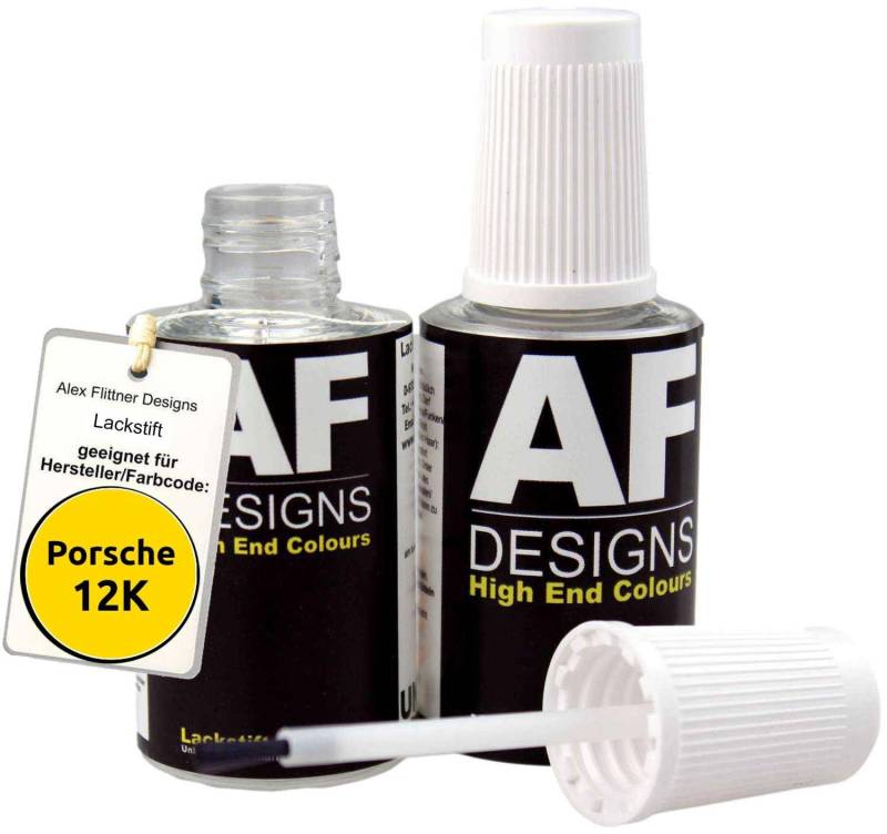 Alex Flittner Designs Lackstift für Porsche 12K Gelb schnelltrocknend 2x20ml Autolack von Alex Flittner Designs