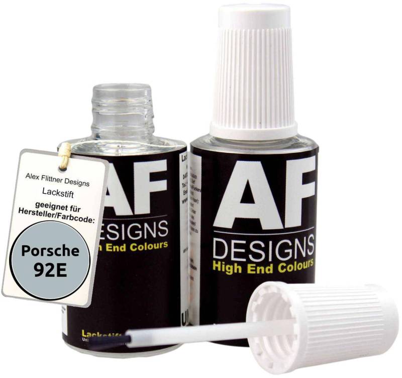 Alex Flittner Designs Lackstift Set kompatibel mit Porsche 92E Polarsilber Metallic schnelltrocknend 2x20ml von Alex Flittner Designs