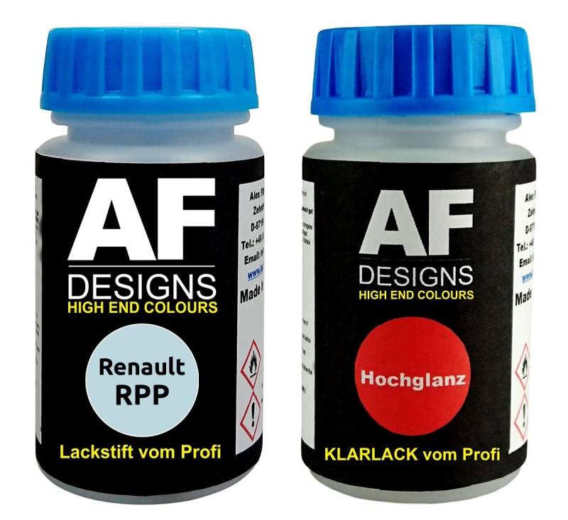 Lackstift für Renault RPP Bleu Dragee + Klarlack je 50ml Autolack Basislack SET von Alex Flittner Designs