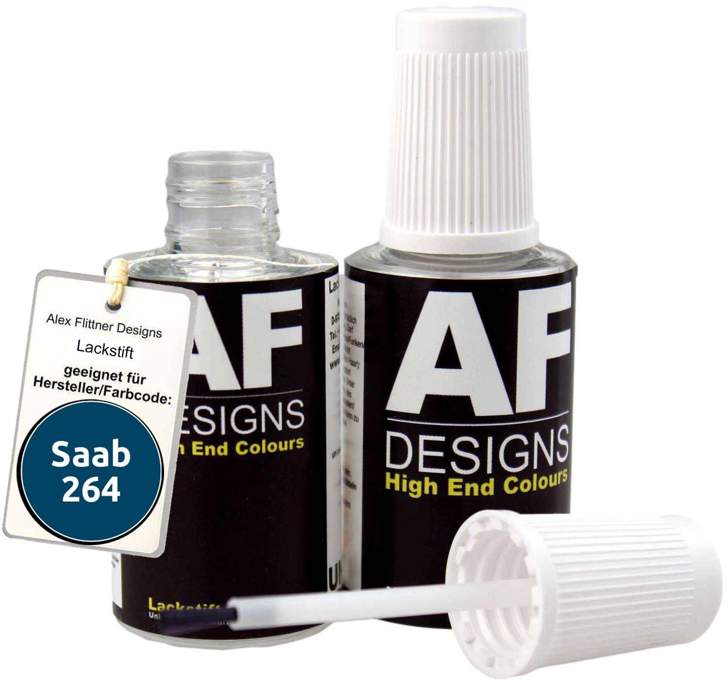 Alex Flittner Designs Lackstift für Saab 264 Cosmic Blue Metallic schnelltrocknend 2x20ml Autolack von Alex Flittner Designs