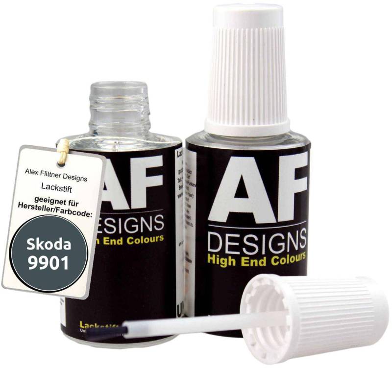 Alex Flittner Designs Lackstift für Skoda 9901 Graphite Grey Metallic schnelltrocknend 2x20ml von Alex Flittner Designs