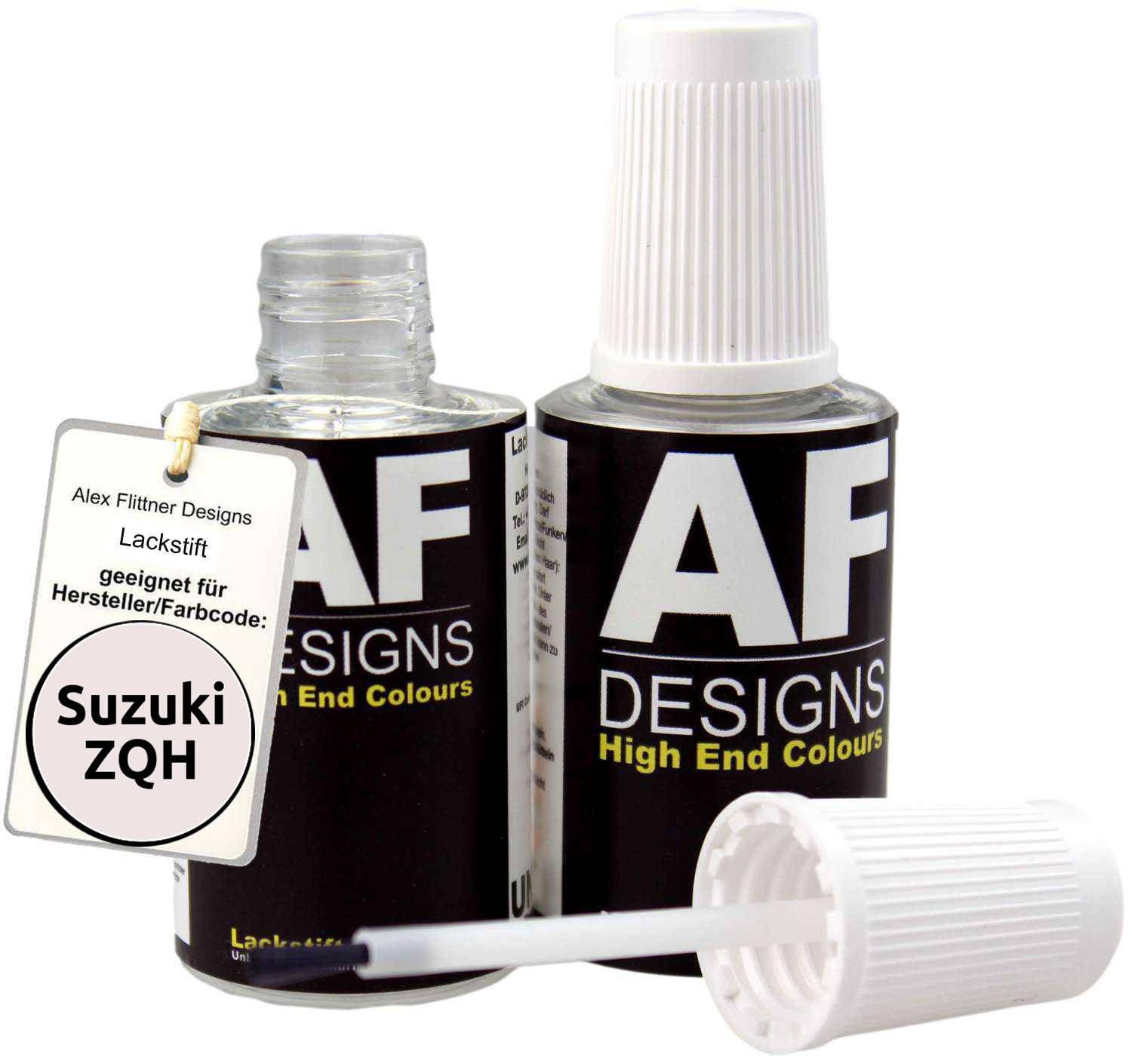 Alex Flittner Designs Lackstift für Suzuki ZQH Superior White 2 schnelltrocknend 2x20ml Autolack von Alex Flittner Designs