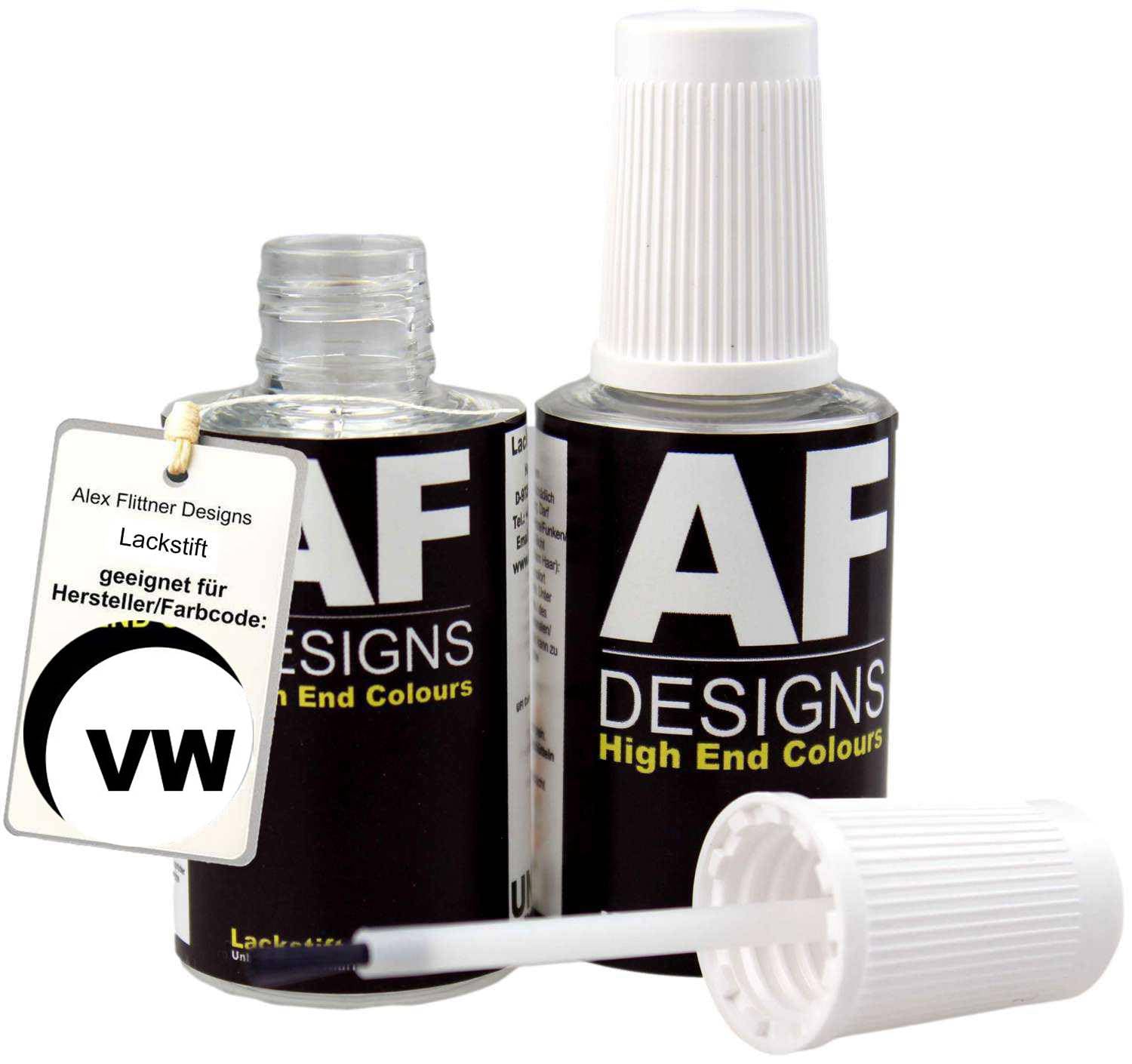 Alex Flittner Designs Lackstift für VW/Volkswagen Delfingrau Metallic X7Z schnelltrocknend 2x20ml von Alex Flittner Designs