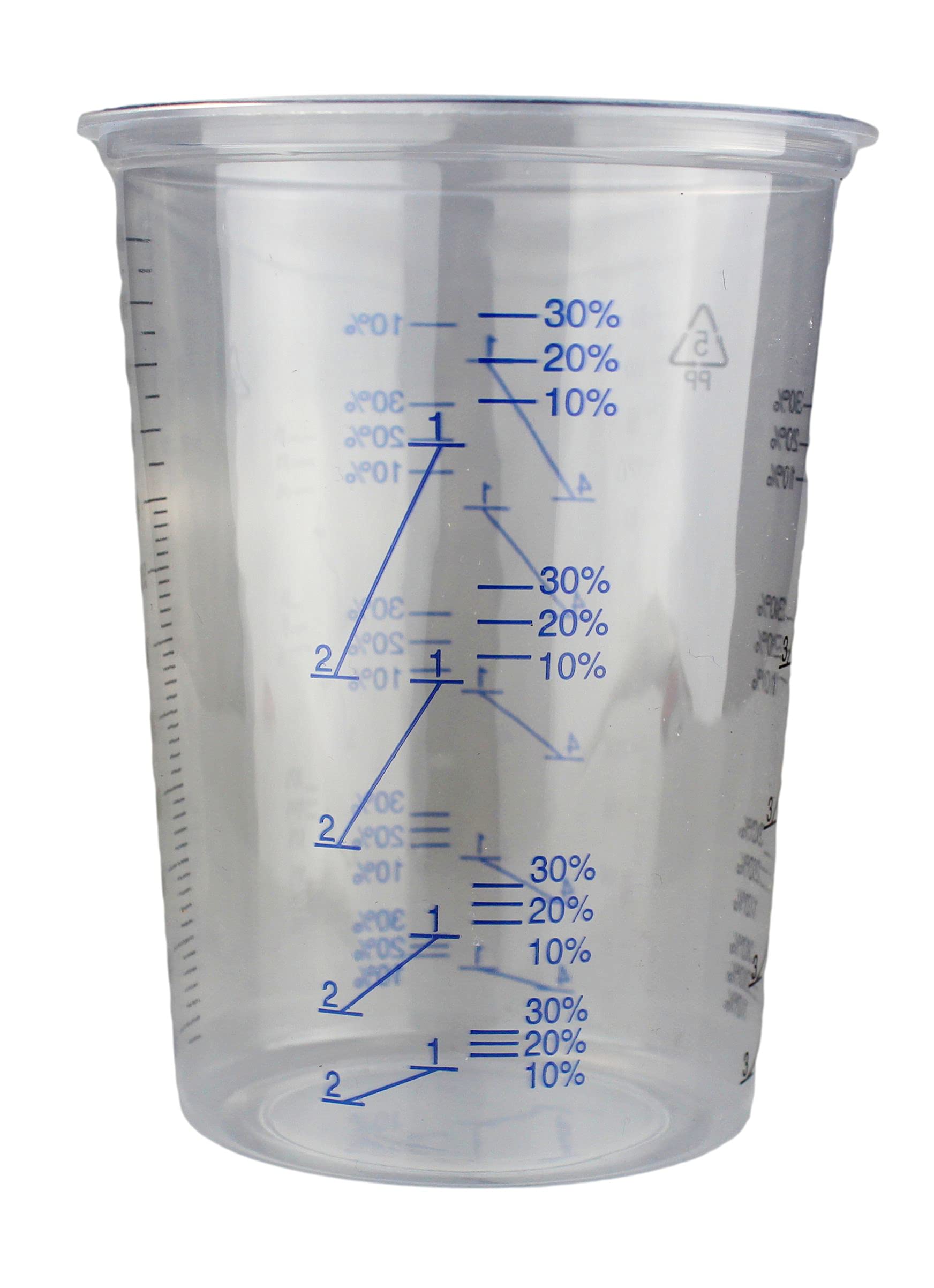 Alex Flittner Designs Mischbecher Messbecher 600ml für Autolack Klarlack 2:1 3:1 4:1 Mischskala von Alex Flittner Designs