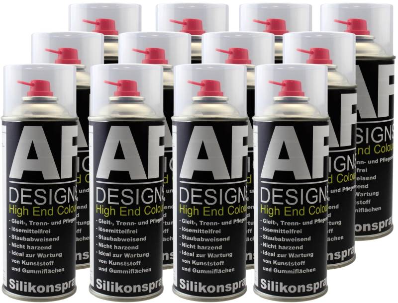 Alex Flittner Designs Silikonspray Schmiermittel 12x400ml Schmierstoff Kunststoff Gummipflege von Alex Flittner Designs