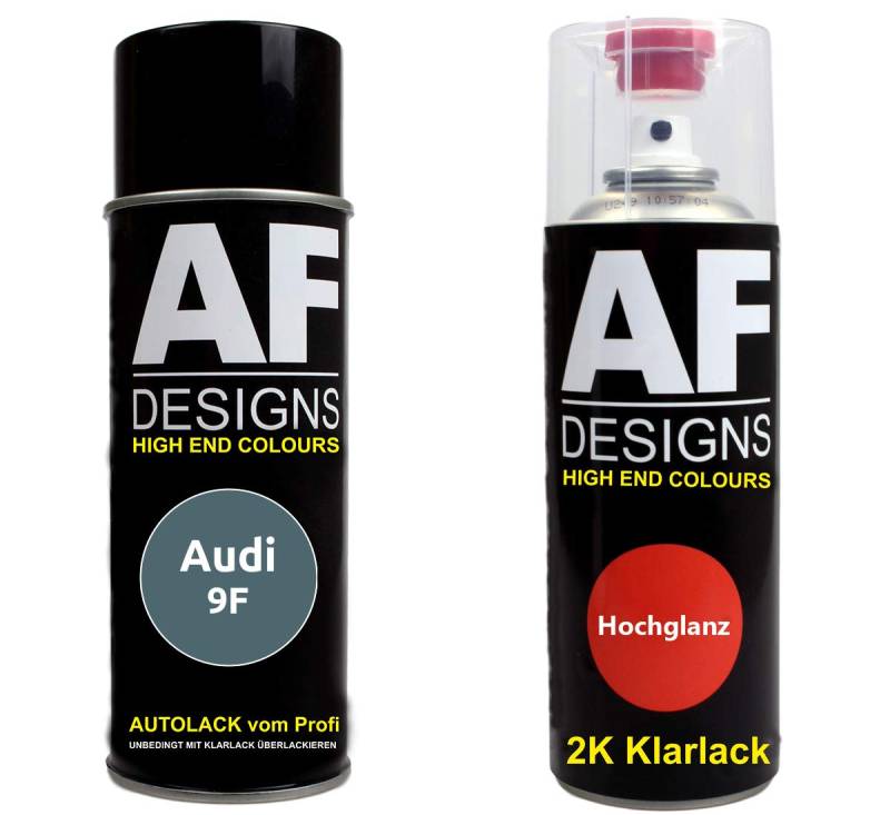 Autolack Spraydose Set für Audi 9F Sphärenblau Metallic 2K Klarlack Basislack Sprühdose Spraydosen 2x400ml von Alex Flittner Designs