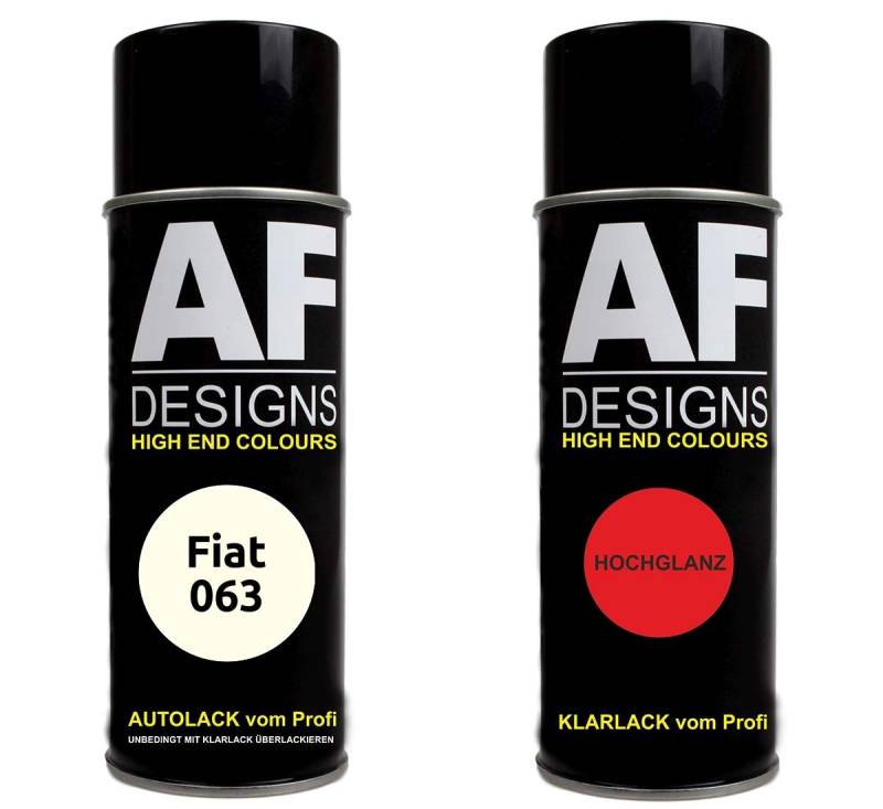 Autolack Spraydose Set für FIAT 063 Avorio Basislack Klarlack Sprühdose 400ml von Alex Flittner Designs