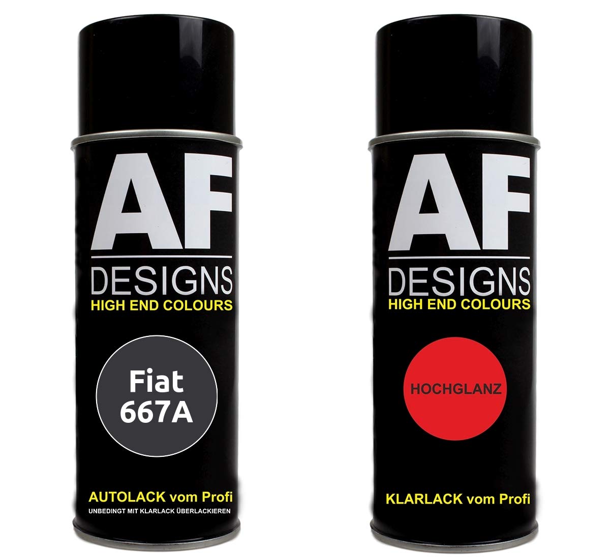Alex Flittner Designs Autolack Spraydose Set für Fiat 667A Grigio Urbano Metallic Basislack Klarlack Sprühdose 400ml von Alex Flittner Designs
