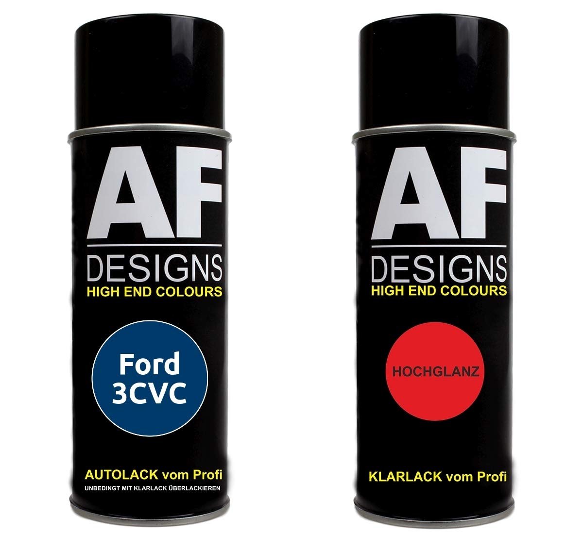 Autolack Spraydose Set für Ford 3CVC Performance Blue Metallic Basislack Klarlack Sprühdose 400ml von Alex Flittner Designs