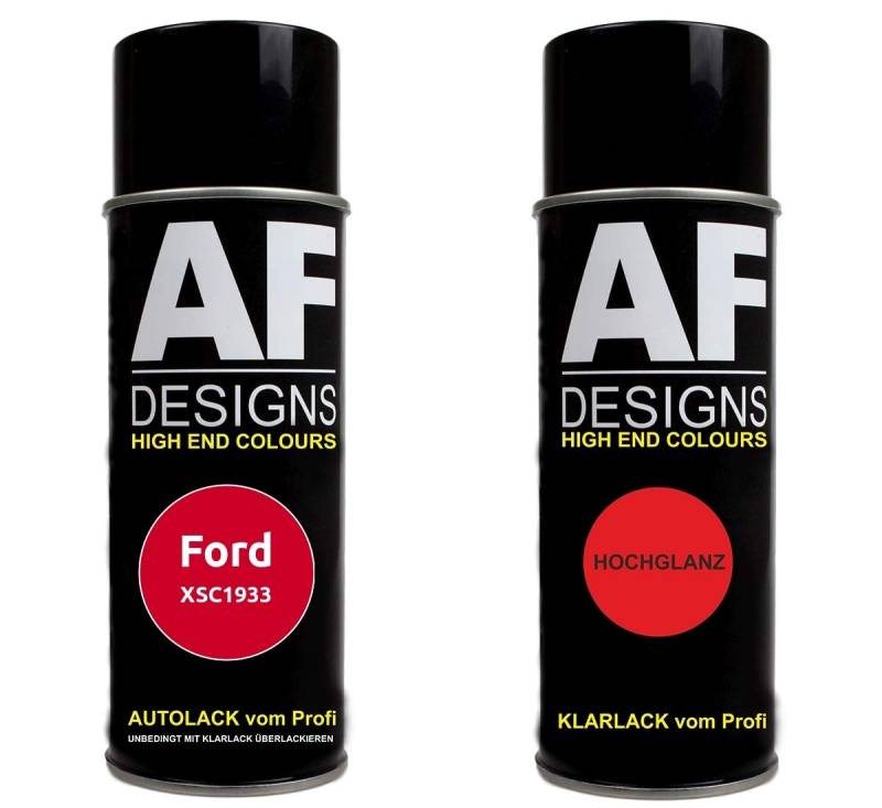 Autolack Spraydose Set für Ford XSC1933 Rosso Red Basislack Klarlack Sprühdose 400ml von Alex Flittner Designs