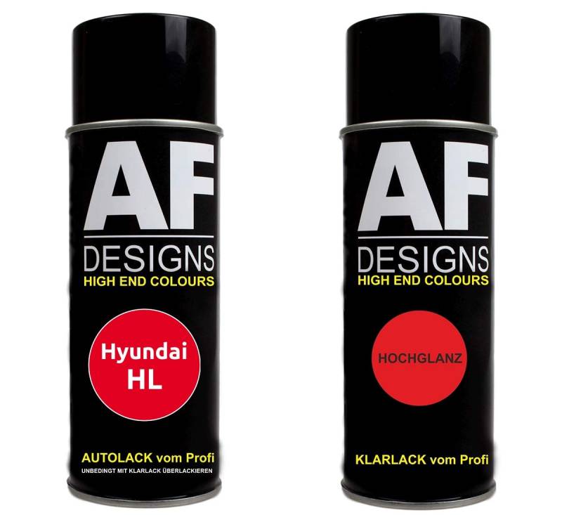 Alex Flittner Designs Autolack Spraydose Set für Hyundai HL Hiphop Red Basislack Klarlack Sprühdose 400ml von Alex Flittner Designs