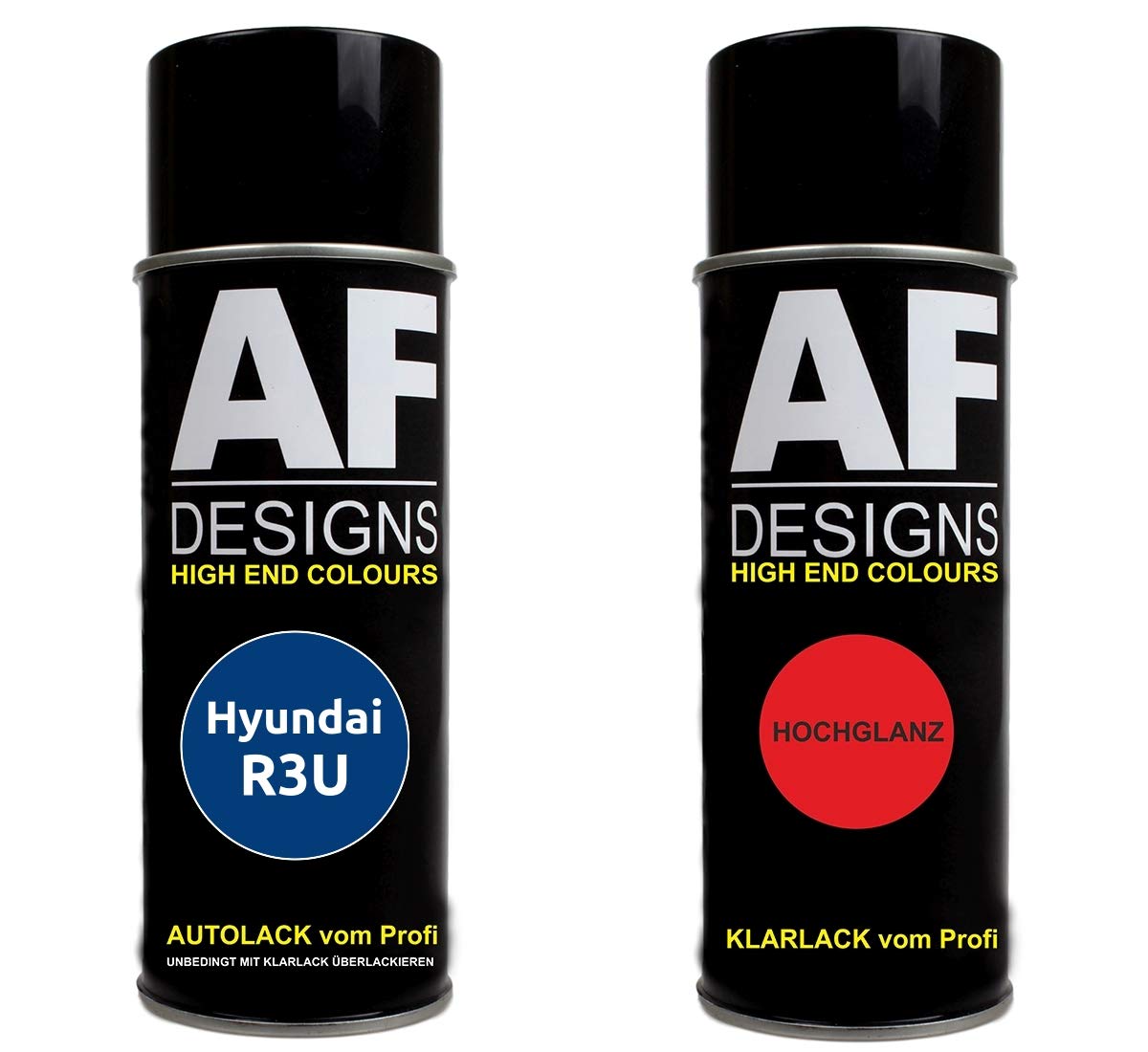 Autolack Spraydose Set für Hyundai R3U Ara Blue Metallic Basislack Klarlack Sprühdose 400ml von Alex Flittner Designs