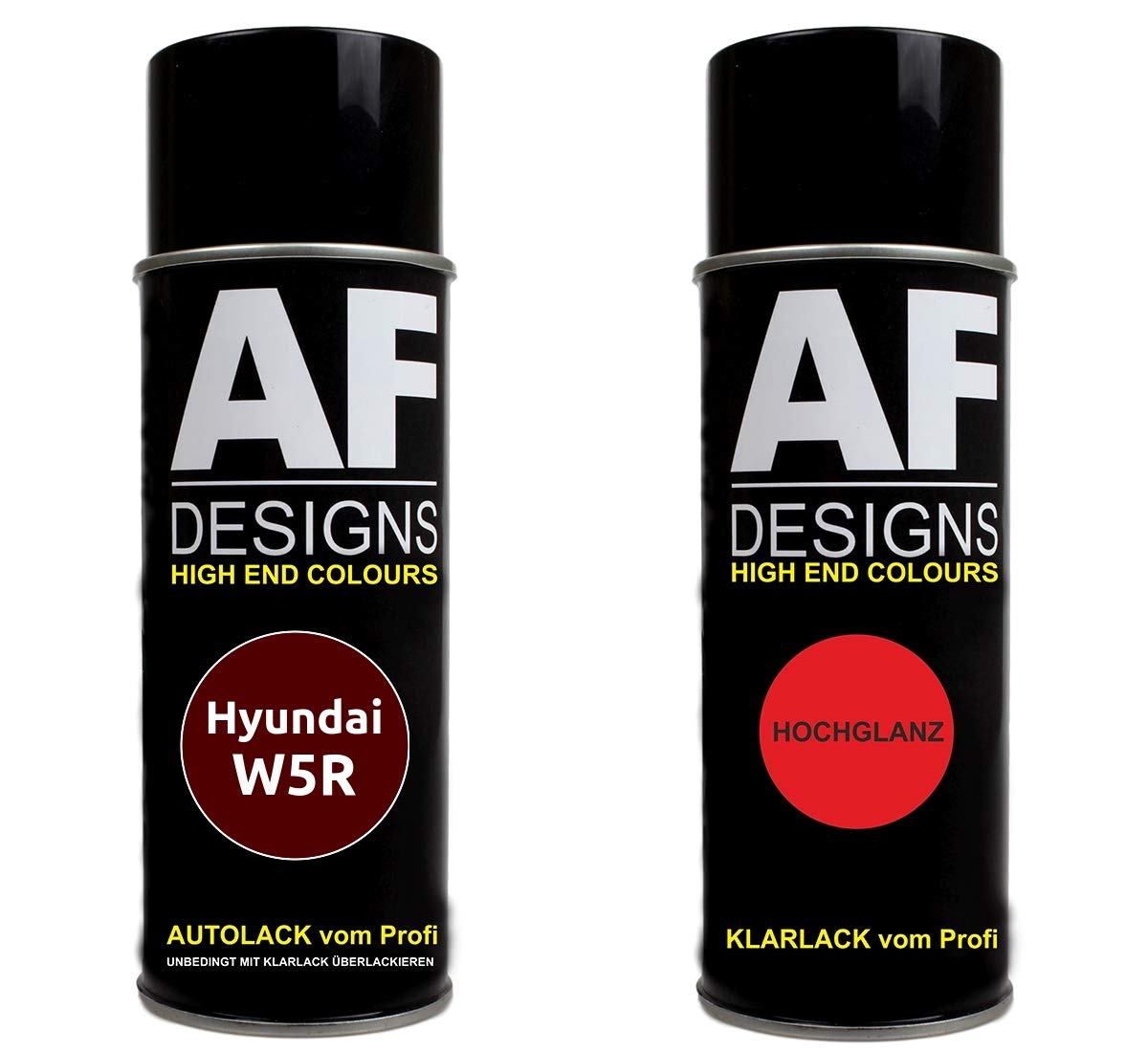 Autolack Spraydose Set für Hyundai W5R Wine Red Perl Basislack Klarlack Sprühdose 400ml von Alex Flittner Designs