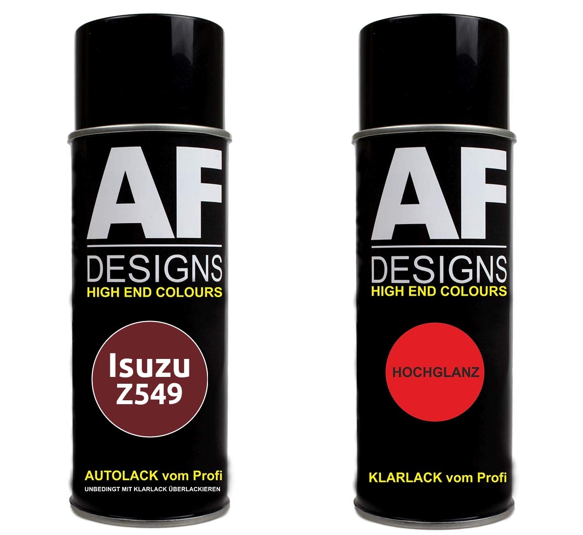 Alex Flittner Designs Autolack Spraydose Set für Isuzu Z549 Marseille Red Metallic Basislack Klarlack Sprühdose 400ml von Alex Flittner Designs