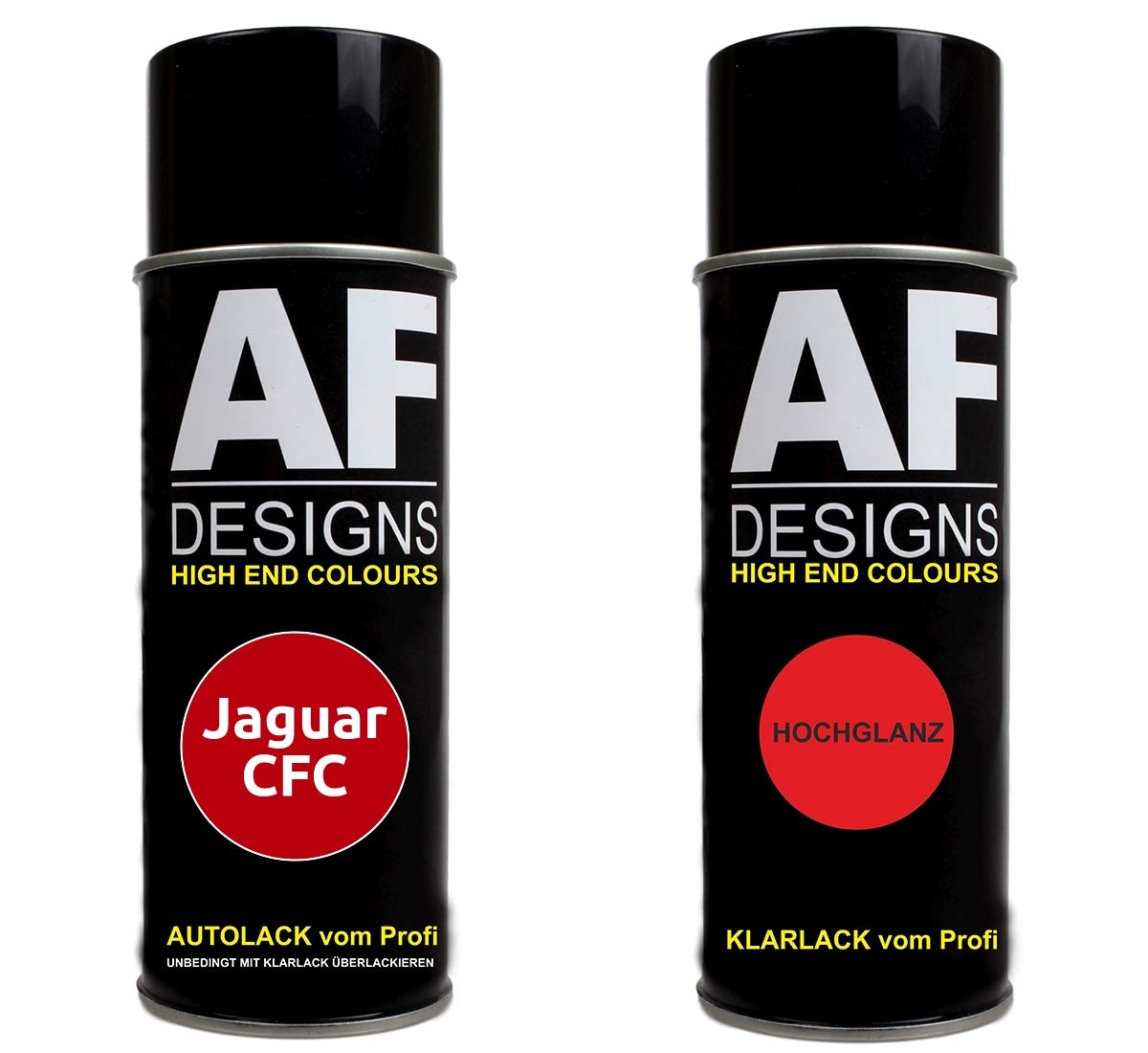 Autolack Spraydose Set für Jaguar CFC Signal Red Basislack Klarlack Sprühdose 400ml von Alex Flittner Designs