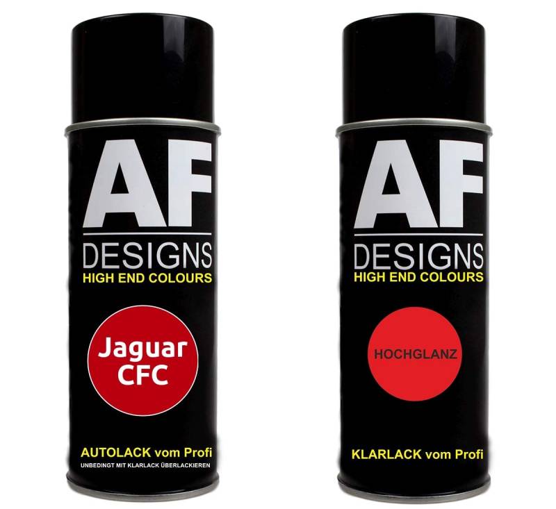 Alex Flittner Designs Autolack Spraydose Set für Jaguar CFC Signal Red Basislack Klarlack Sprühdose 400ml von Alex Flittner Designs