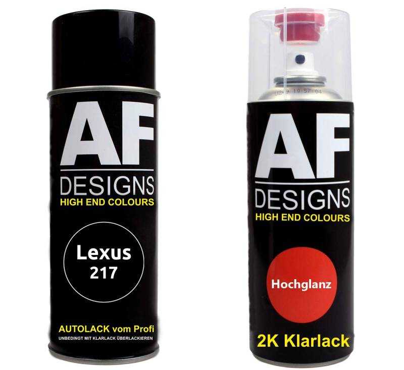 Autolack Spraydose Set für Lexus 217 Starlight Black Metallic 2K Klarlack Basislack Sprühdose Spraydosen 2x400ml von Alex Flittner Designs