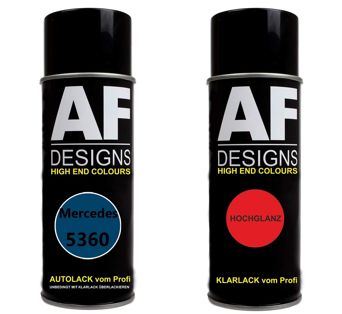 Autolack Spraydose Set für Mercedes/Daimler Benz 5360 Saphirblau Basislack Klarlack Sprühdose 400ml von Alex Flittner Designs