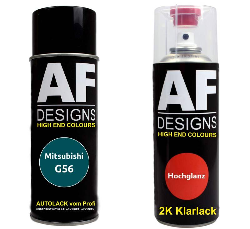 Autolack Spraydose Set für Mitsubishi G56 Monarch Green Perl 2K Klarlack Basislack Sprühdose Spraydosen 2x400ml von Alex Flittner Designs