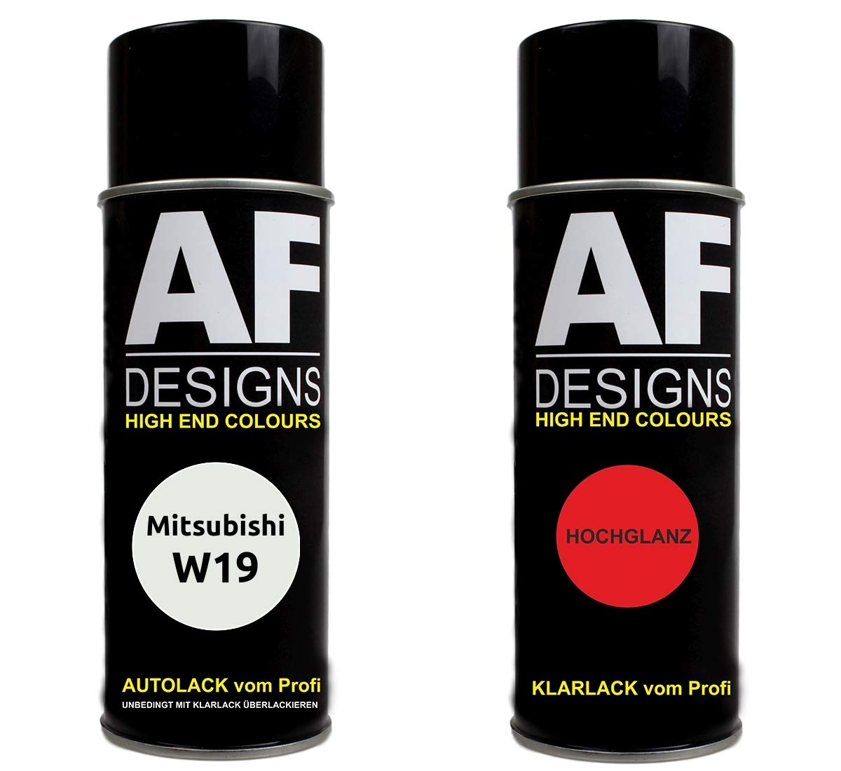 Autolack Spraydose Set für Mitsubishi W19 White Basislack Klarlack Sprühdose 400ml von Alex Flittner Designs