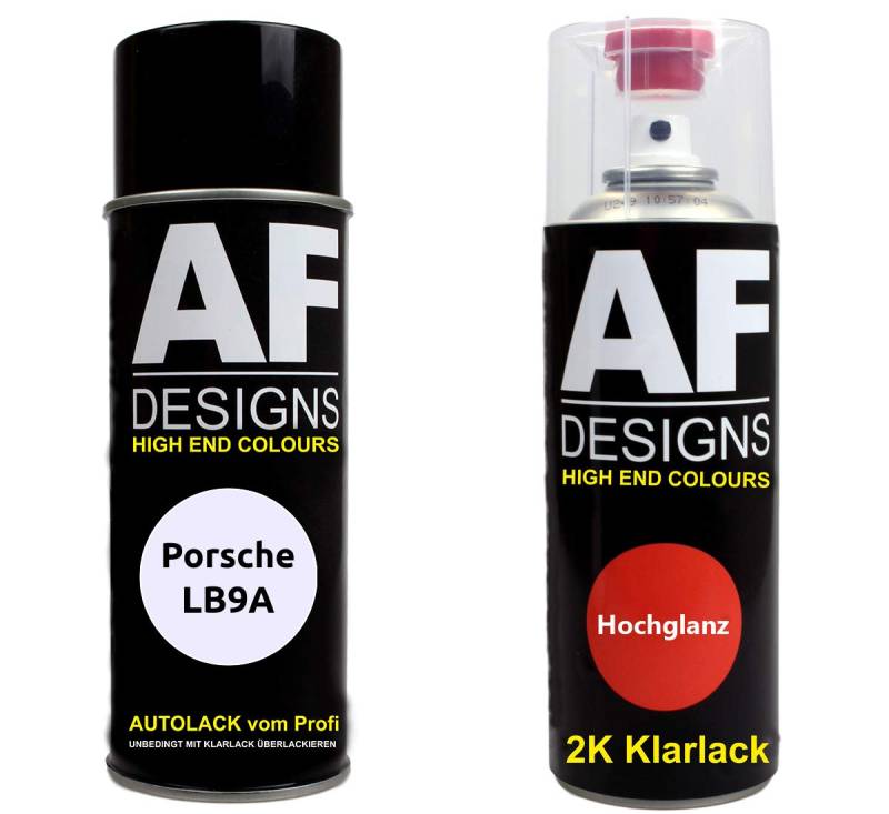 Alex Flittner Designs Autolack Spraydose Set für Porsche LB9A Carraraweiss 2K Klarlack Basislack Sprühdose Spraydosen 2x400ml von Alex Flittner Designs