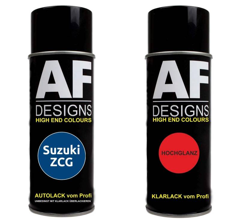 Autolack Spraydose Set für Suzuki ZCG Kashmir Blue 2 Perl Metallic Basislack Klarlack Sprühdose 400ml von Alex Flittner Designs