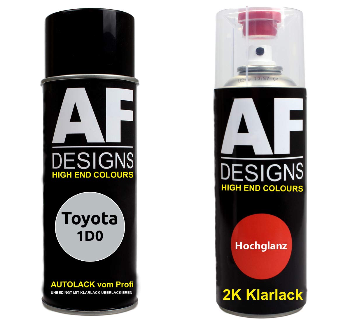 Autolack Spraydose Set für Toyota 1D0 Silver Metallic 2K Klarlack Basislack Sprühdose Spraydosen 2x400ml von Alex Flittner Designs