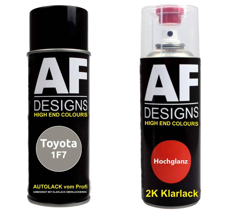 Autolack Spraydose Set für Toyota 1F7 Silver Metallic F 2K Klarlack Basislack Sprühdose Spraydosen 2x400ml von Alex Flittner Designs