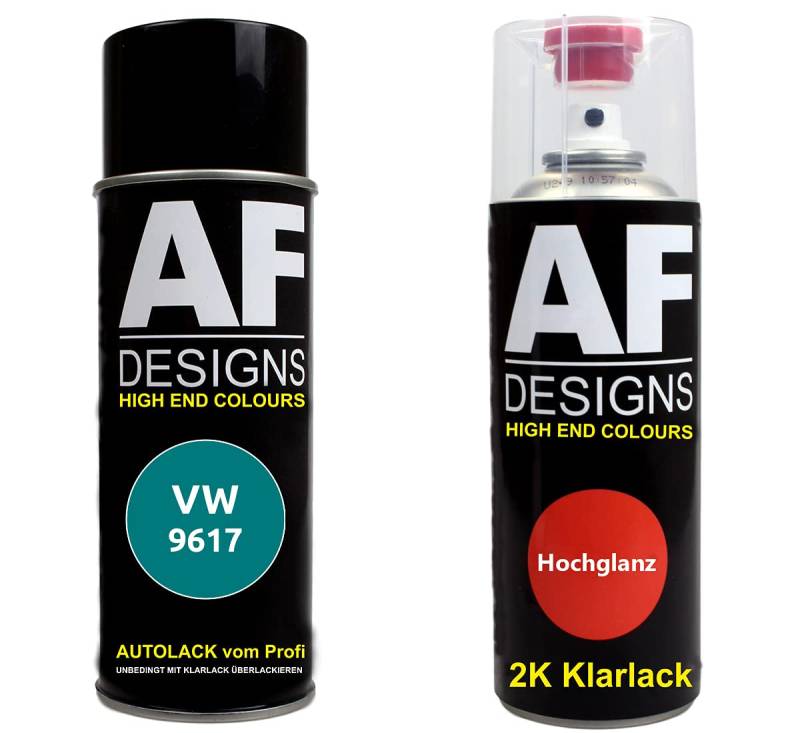 Alex Flittner Designs Autolack Spraydose Set für VW 9617 Karibikgrn 2K Klarlack Basislack Sprühdose Spraydosen 2x400ml von Alex Flittner Designs