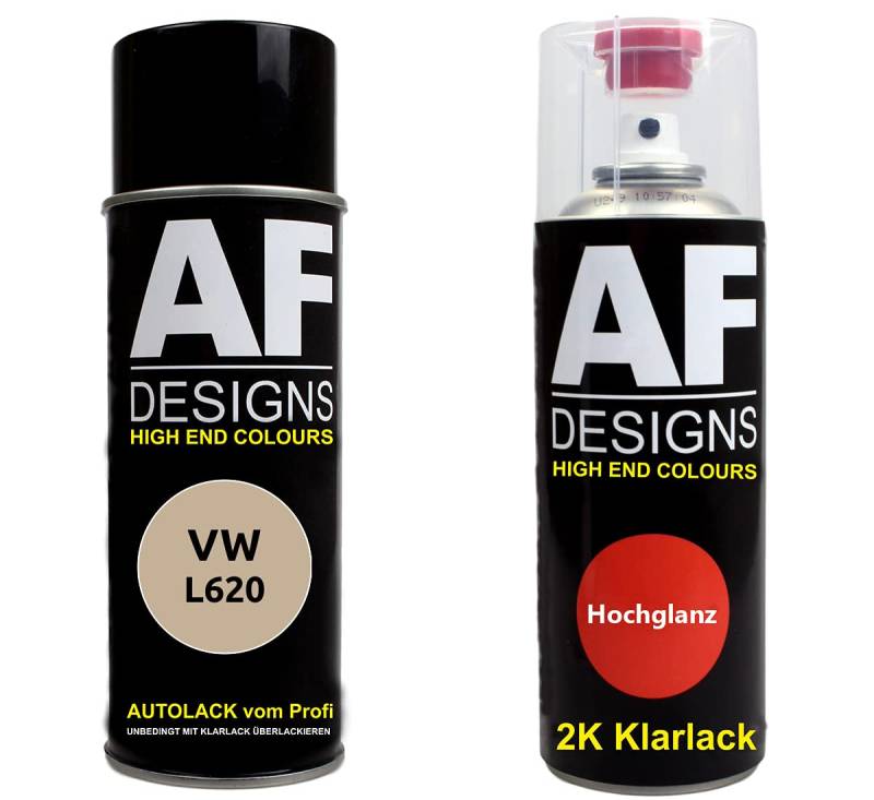 Autolack Spraydose Set für VW L620 Savannenbeige 2K Klarlack Basislack Sprühdose Spraydosen 2x400ml von Alex Flittner Designs