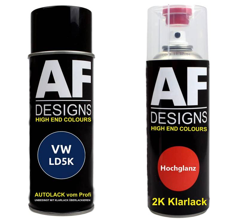 Alex Flittner Designs Autolack Spraydose Set für VW LD5K Lapiz Blue Metallic 2K Klarlack Basislack Sprühdose Spraydosen 2x400ml von Alex Flittner Designs