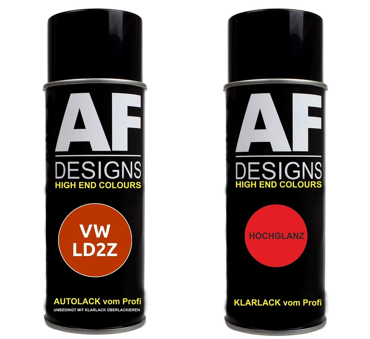 Autolack Spraydose Set geeignet für VW/Volkswagen Hot Orange Metallic LD2Z Basislack Klarlack Sprühdose 400ml von Alex Flittner Designs