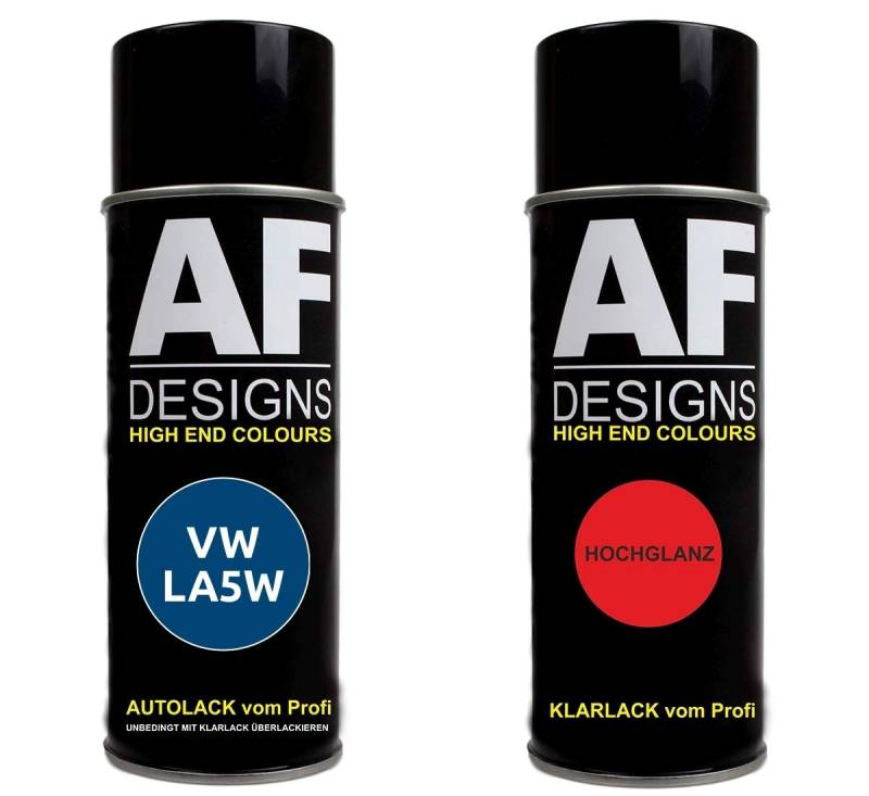 Autolack Spraydose Set geeignet für VW/Volkswagen Ravennablau Metallic LA5W Basislack Klarlack Sprühdose 400ml von Alex Flittner Designs