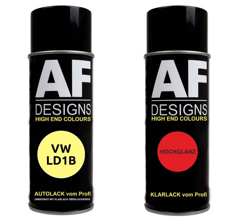 Autolack Spraydose Set geeignet für VW/Volkswagen Yellow LD1B Basislack Klarlack Sprühdose 400ml von Alex Flittner Designs