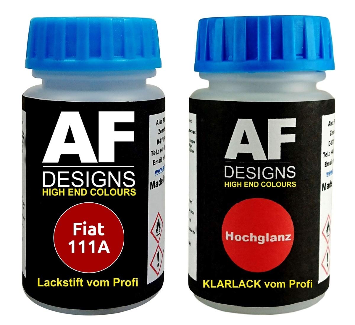 Lackstift für FIAT 111A Rosso Sfrontato + Klarlack je 50ml Autolack Basislack Set von Alex Flittner Designs