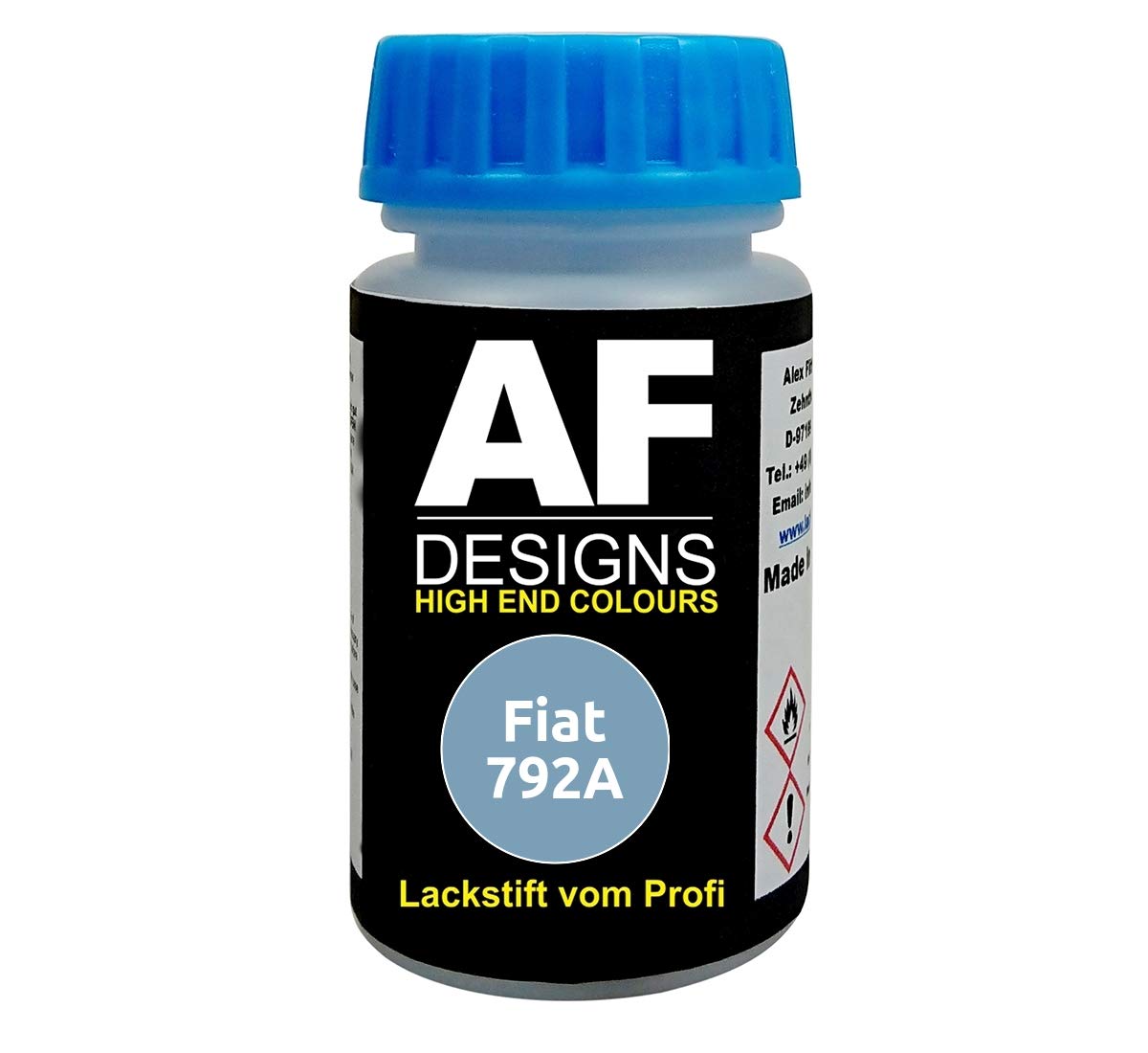 Alex Flittner Designs Lackstift für Fiat 792A Azzurro Lagoon Metallic schnelltrocknend Tupflack Autolack von Alex Flittner Designs