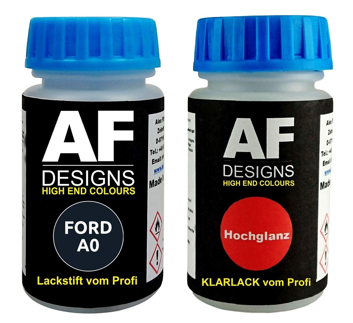 Lackstift für FORD A0 Blazer Blue + Klarlack je 50ml Autolack Basislack Set von Alex Flittner Designs