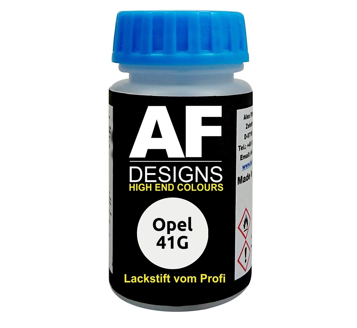 Alex Flittner Designs Lackstift für Opel CREME WEISS 41G schnelltrocknend Tupflack Autolack von Alex Flittner Designs