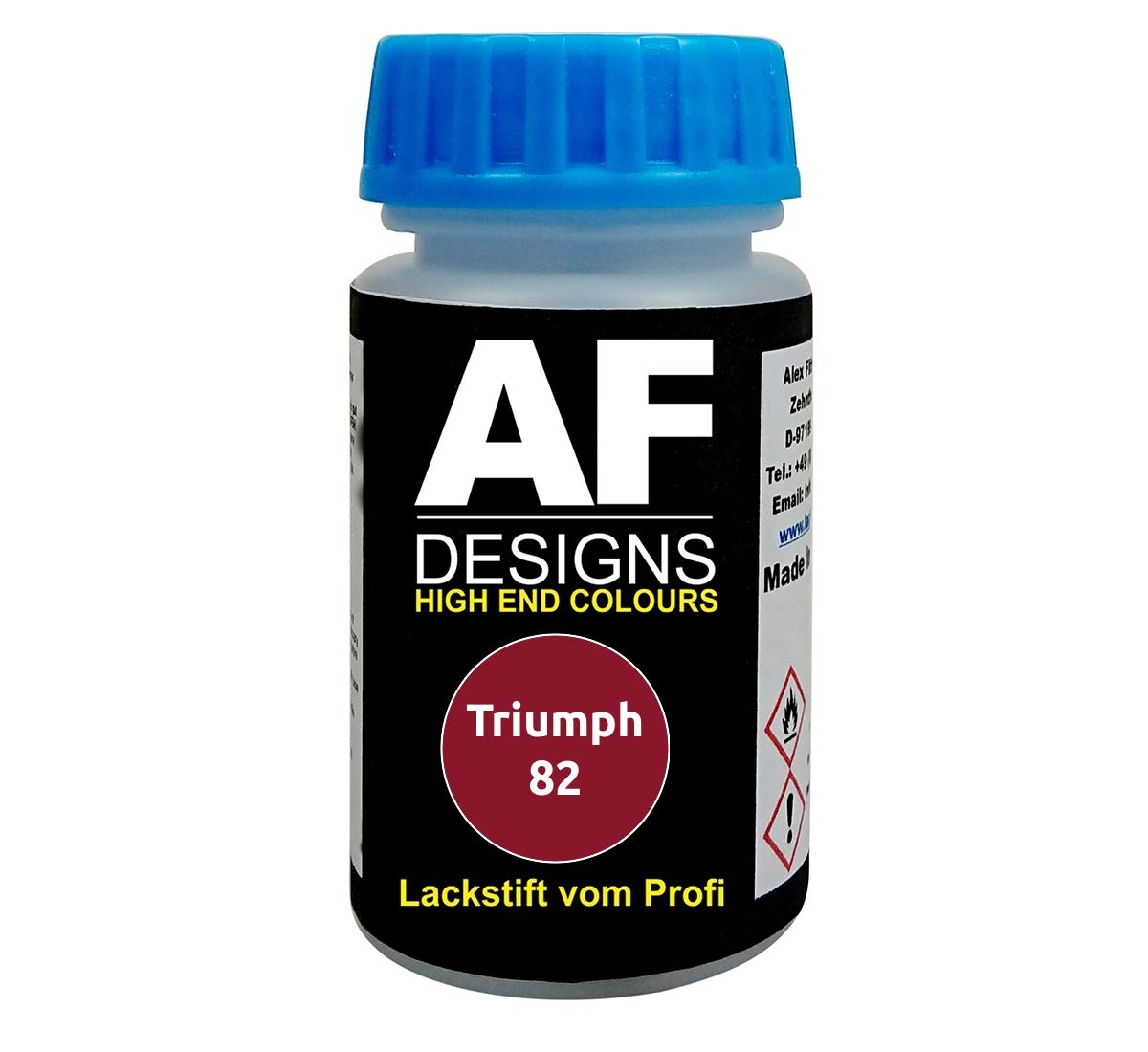 Alex Flittner Designs Lackstift für Triumph 82 Carmine Red schnelltrocknend Tupflack Autolack von Alex Flittner Designs