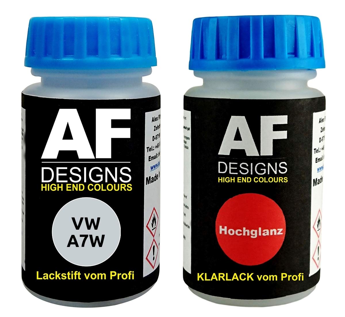 Lackstift für VW/Volkswagen A7W Reflexsilber Metallic + Klarlack 50ml Autolack Set von Alex Flittner Designs