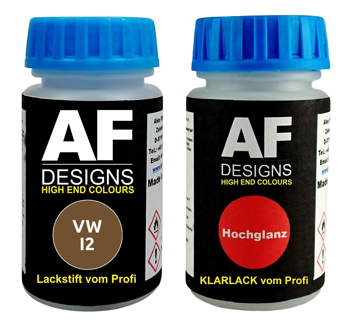 Lackstift für VW/Volkswagen I2 Pyramid Gold Metallic + Klarlack 50ml Autolack Set von Alex Flittner Designs